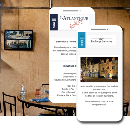 Menu et carte en ligne avec simple carte